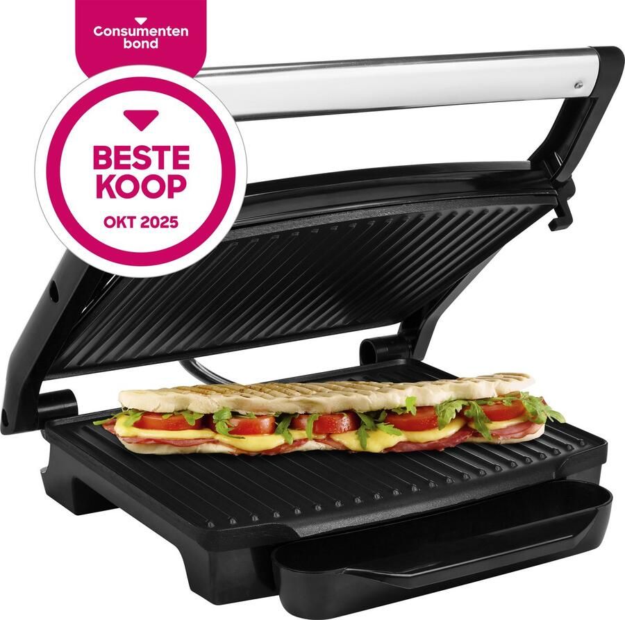 Princess Panini Grill 112415 – Contactgrill groot 30 x 24cm Tosti apparaat Grill apparaat Zwevend bovendeksel – Verticaal opbergbaar 2000W