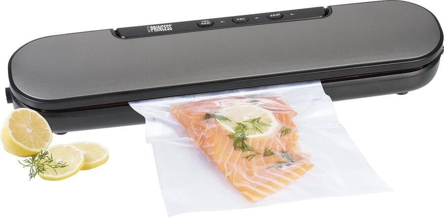 Princess Vacumeermachine 492970 Vacuümsealer Tot 30cm zakbreedte Ingebouwde snijder 60kPa 3 standen Incl. 10 Vacuumzakken