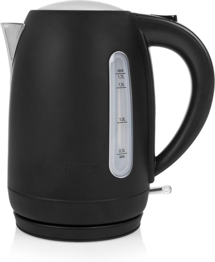 Princess Waterkoker 236032 – 1.7 Liter – 360° draaibaar 2200W– Black Steel Collectie
