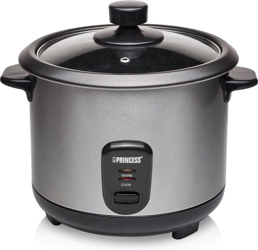 Princess Rijstkoker 271968- 1 Liter 4 tot 6 personen droogkookbeveiliging en warmhoudfunctie RVS