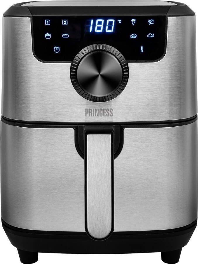 Princess 182037 Smart Aerofryer Heteluchtfriteuse Zilver RVS HomeWizard Kitchen app 4.5 liter 8 programma's 1500 Watt - Foto 2