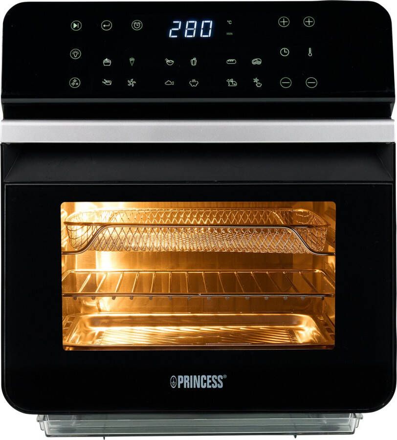 Princess Steam Airfryer Oven 182085 Heteluchtfriteuse Stoomfunctie Groot 10 liter 12 voorgeprogrammeerde programma's Inclusief airfry-rek bakplaat en grillrooster Zwart - Foto 2