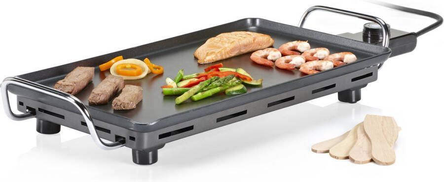 Princess Table Chef Superior Bakplaat 102240 Gourmet Grillplaat Tafelgrill 46x26 cm 8 personen Regelbare thermostaat 2500W Teppanyaki Voor binnen en buiten 2 meter snoer