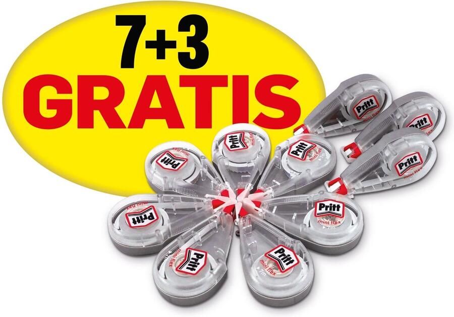 Pritt Correctieroller Mini 10 Stuks 7 Meter Voordeelverpakking Correctie Roller - Foto 2