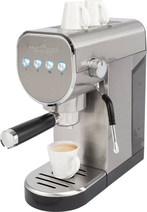 ProfiCook ES-KA 1265 -Espressomachine 2in1 -voor koffiecapsules en gemalen koffie Portafiltermachine 20 bar Italiaanse pomp incl. melkopschuimer portafilter voor traditionele espresso