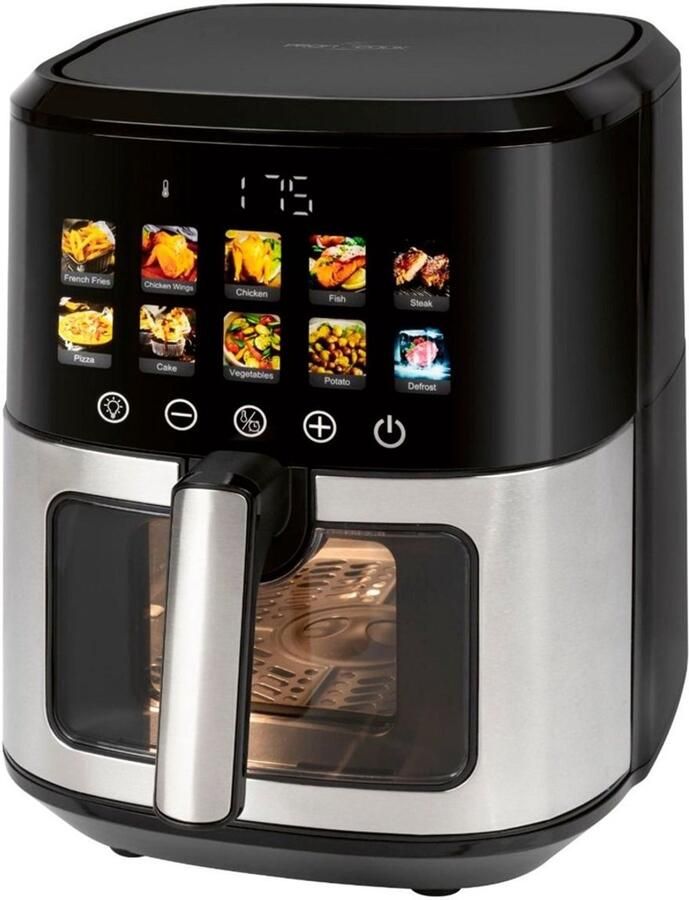 ProfiCook PC-FR 1286 H friteuse Enkel 6 5 l Vrijstaand 1700 W Heteluchtfriteuse Zwart Roestvrijstaal