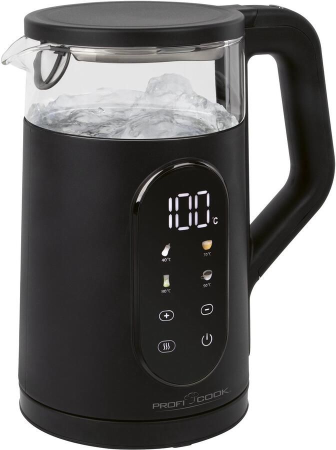 ProfiCook WK 1328 G Waterkoker -Glas Zwart -1.7L 40 100 °C