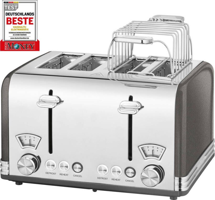ProfiCook TA 1194 Antraciet Retro Broodrooster 4-schijven