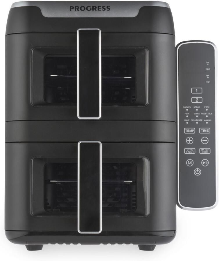 Progress Dual Tier Airfryer 2 x 4 5L Mandjes 9L Capaciteit