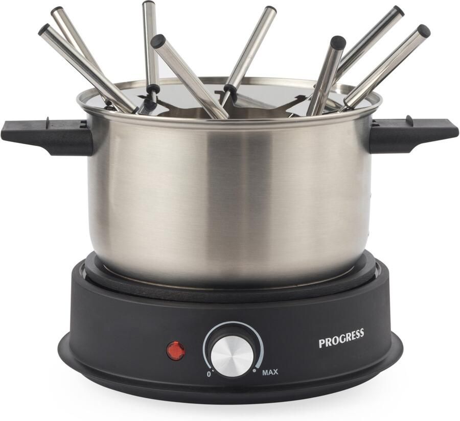 Progress Elektrische Fondueset 8 RVS Vorken 20 cm Pan