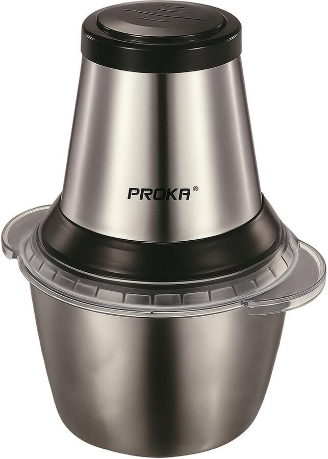 PROKA – Elektrische Food Chopper – 350 W – 1.2 L RVS Mengkom – Hakmolen voor Groenten Vlees & Noten