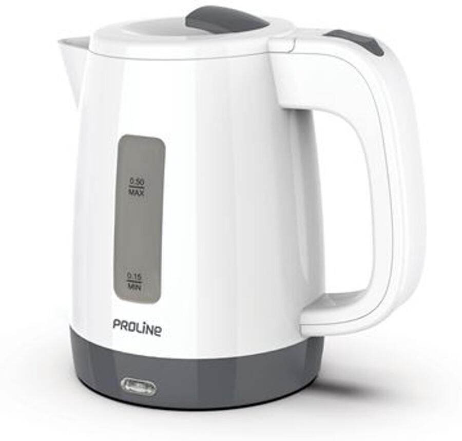Proline Waterkoker KTL07 1000 W Wit en Grijs 0 5 liter voor op de camping - Foto 1