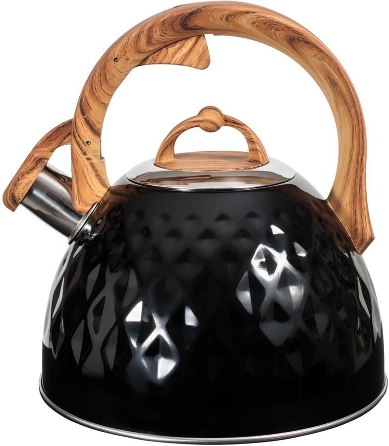 Promis MARCO Traditionele Waterkoker 2 8L Houten Handgreep Zwart