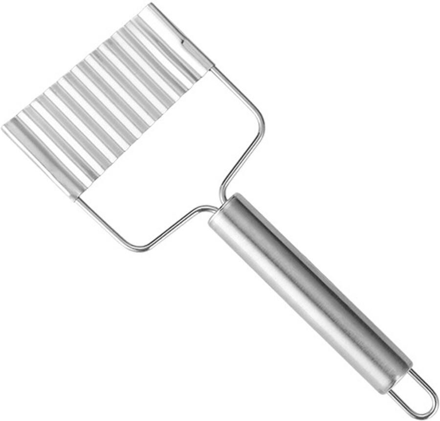 PULUZ Professionele roestvrijstalen gegolfde aardappelchipssnijder Fancy French Fry-mes 21 x 8 cm (8 5 inch x 3 inch)