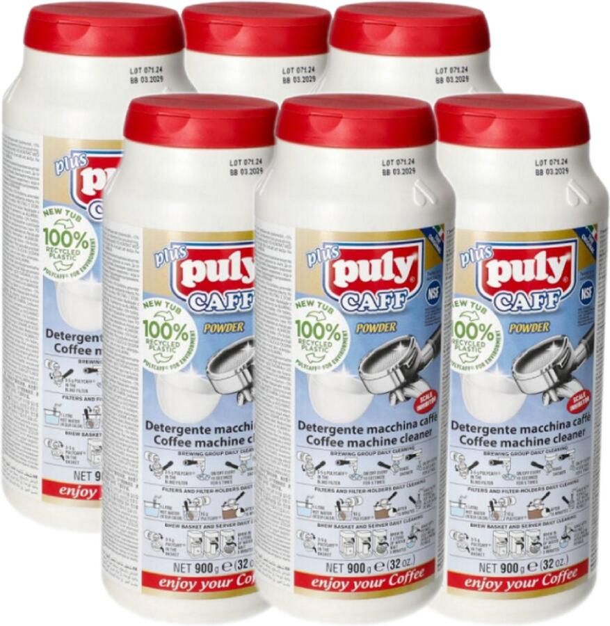 Puly Caff PulyCaff Plus Powder Reinigingspoeder voor Espressomachine 900gr (6x 900gr)