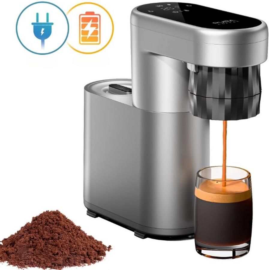 Pura Coffee C1 Mini Espressomachine – 20 bar – 3s Instant Heat – Compact & Draagbaar – Voor Thuis & Outdoor– Geschikt voor Koffiepoeder