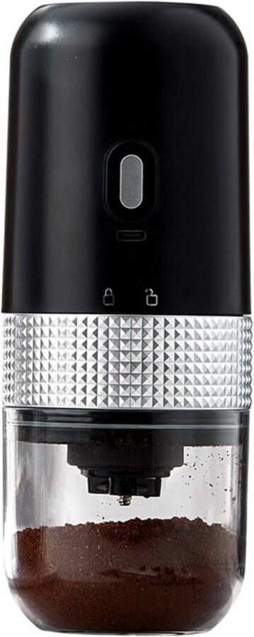 PZCC Koffiebonen Maler Elektrische koffiemolen met één druk op de knop voor kamperen keuken reizen zwart