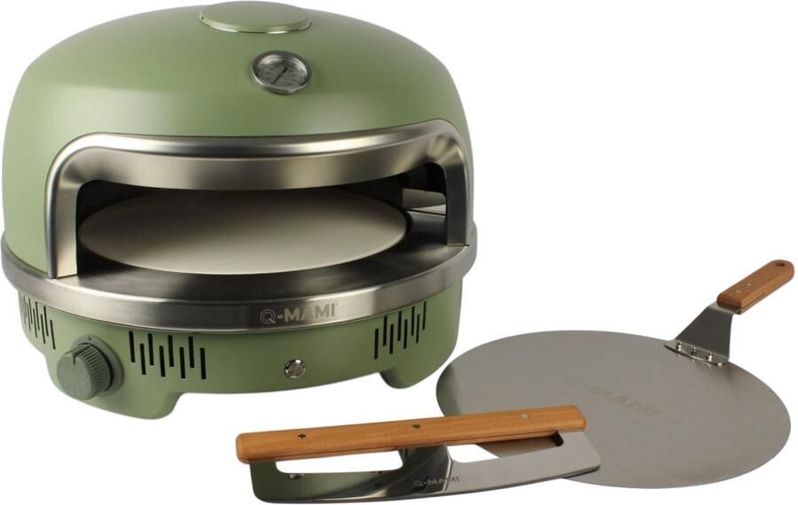 Q-MAMI CRUSTIQ PIZZAOVEN SET GROEN