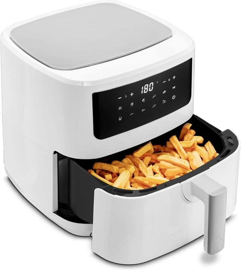 QIN Dubbele Airfryer Heteluchtfriteuse Duo Airfryer 6 8 L Wit 42cm x 32cm x 33cm