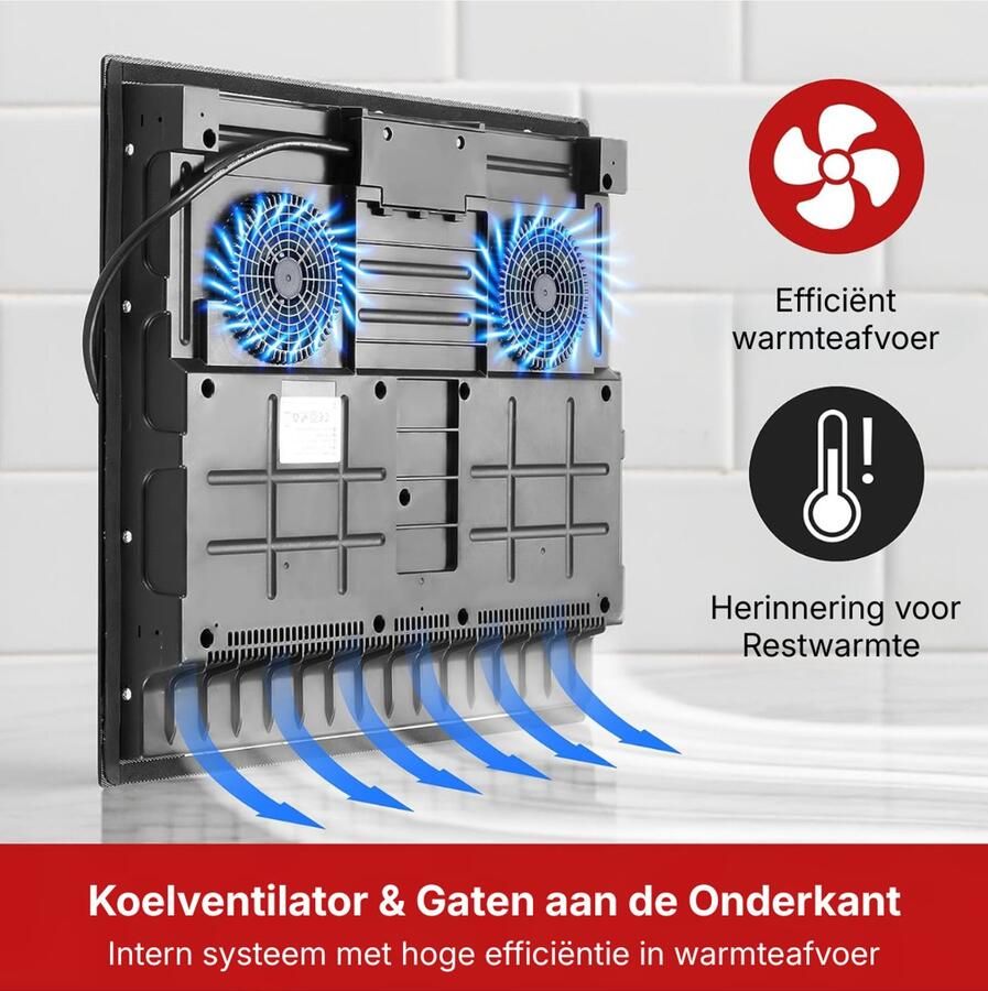 QIN Inductie Kookplaat Inbouw Inductie Kookplaat Vrijstaand Elektrische Kookplaat Zwart 52xcm x 59cm x 6cm
