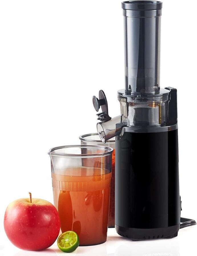 QIN Sapcentrifuges Groenten en Fruit Koudpers Juicer Sapcentrifuge Zwart 9cm x 9cm x 30cm