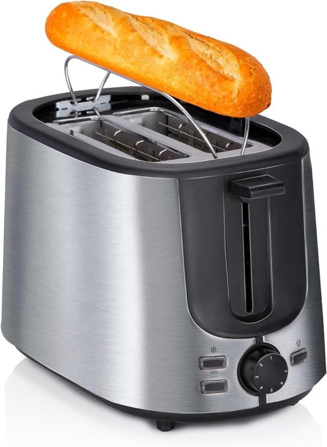 QIN Tosti Apparaat Broodrooster Tosti Apparaat Tosti Broodrooster Zilver ‎29cm x 16cm x 18cm