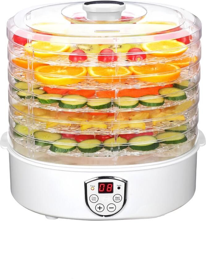 QIN Voedseldroger Dehydrator Droogoven Voedseldrogers Voedseldroger Wit 24cm x 28cm x 31cm