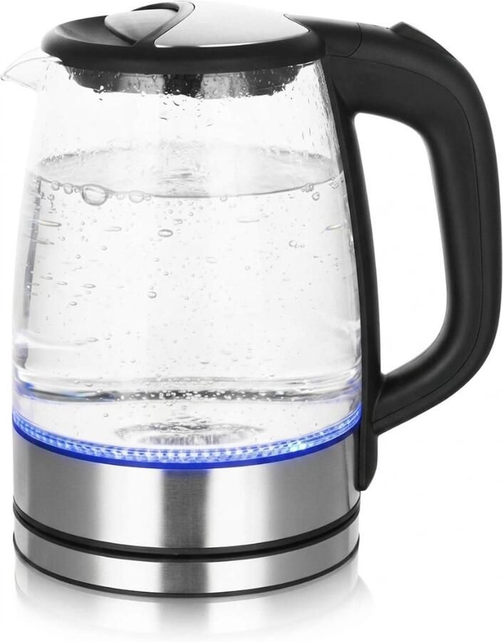 QIN Waterkoker Met Temperatuurregeling Waterkoker Glas Zilver 23cm x 17cm x 25cm