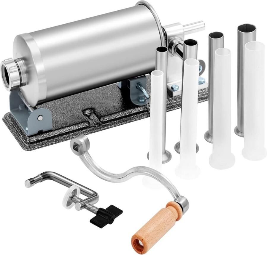 QIN Worstenvuller Worstenmaker Worstmaker Worstmachine Worstenvul Machine Buis in 8 Maten 17x35x16cm Zilver 17cm x 35cm x 16cm