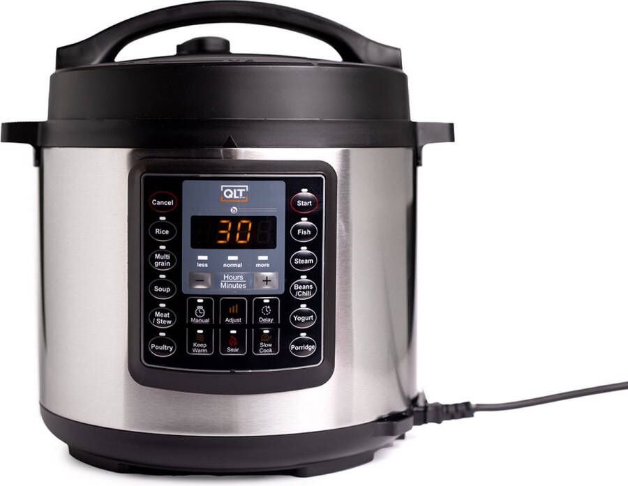 QLT No Less QLT 7-in-1 Multicooker en Snelkookpan tot 6 keer Sneller – Elektrische Pressure Cooker – Instant Pot met Timer – Tot 70% Energiebesparing – 6 Liter