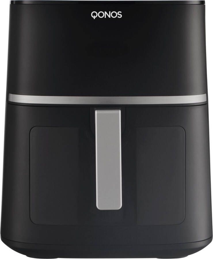 Qonos Airfryer Air One Plus 7L – Cycloon Luchttechnologie – Digitaal Display met Doorkijkvenster – 10 Programma s – PFAS-vrij – XXL -1500-1800W – Zwart