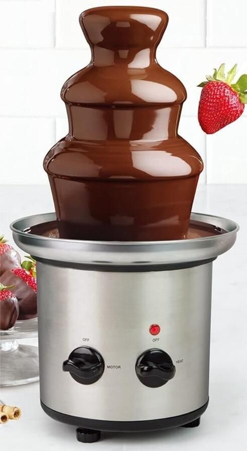 QORA Chocoladefontein Chocolade fontein Chocolade druppels Zilver ‎22cm x 22cm x 39cm