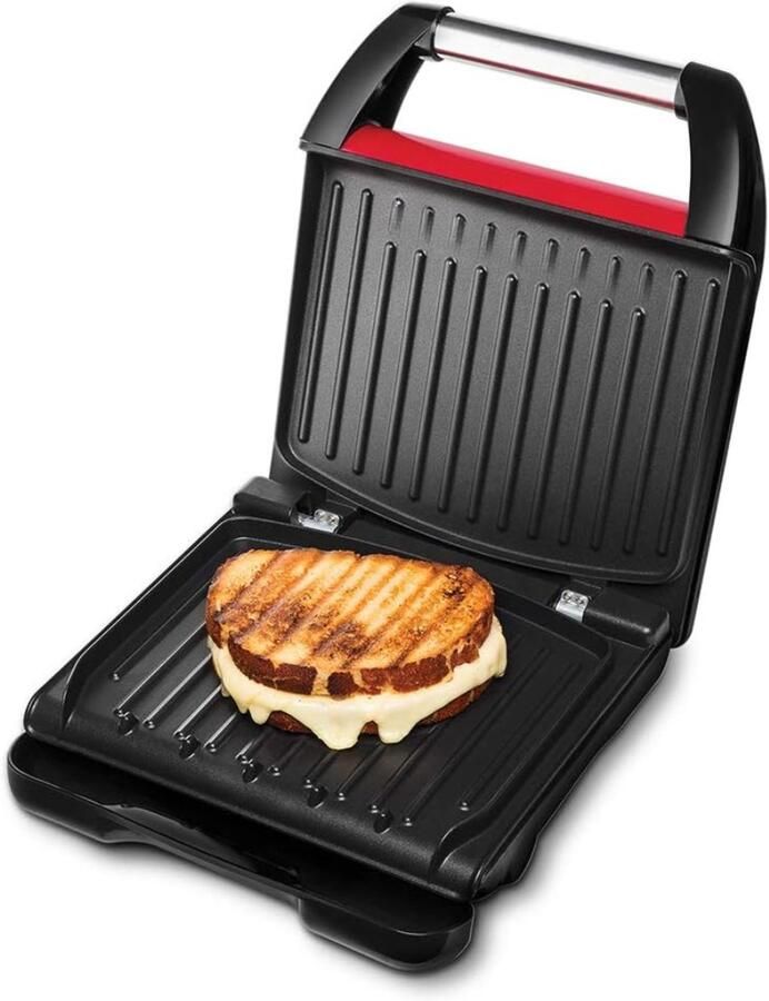 QORA Contactgrill met uitneembare platen Contactgrill Multi grill Rood 27cm x 11cm x 35cm