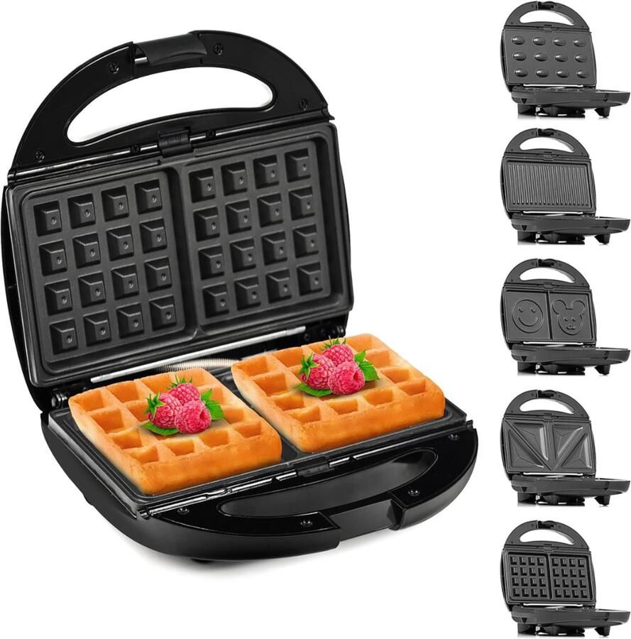 QORA Contactgrill met uitneembare platen Contactgrill Multi grill Zwart ‎24cm x 22cm x 10cm