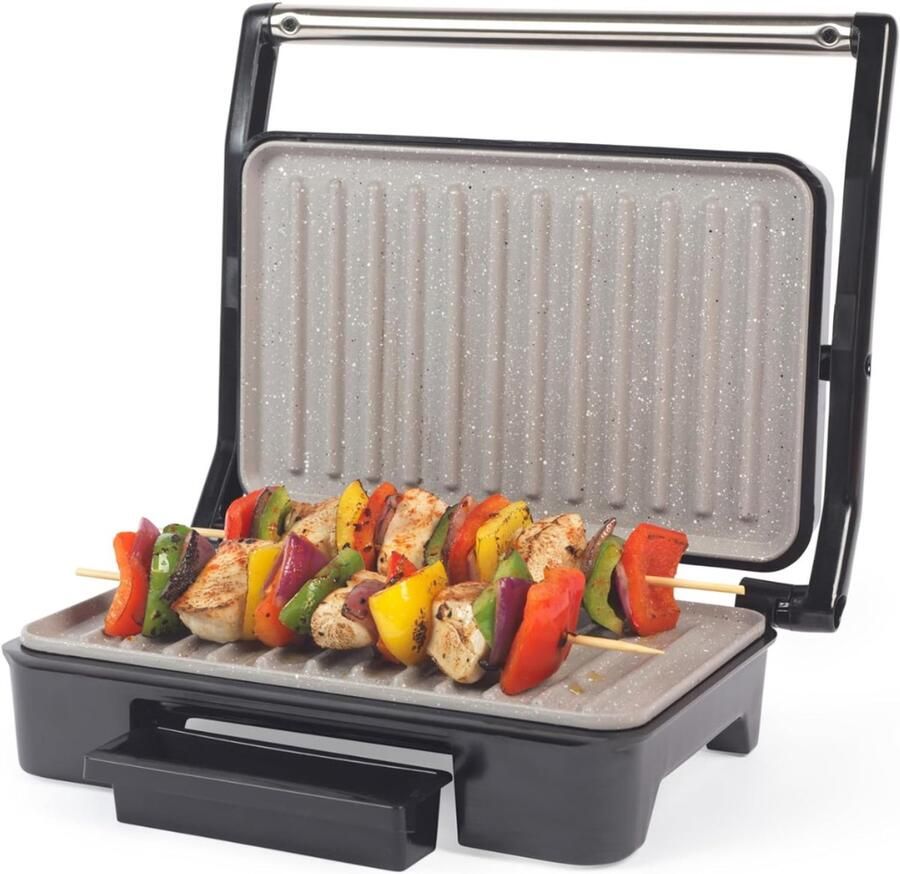 QORA Contactgrill met uitneembare platen Contactgrill Multi grill Zwart 27cm x 9cm x 23cm