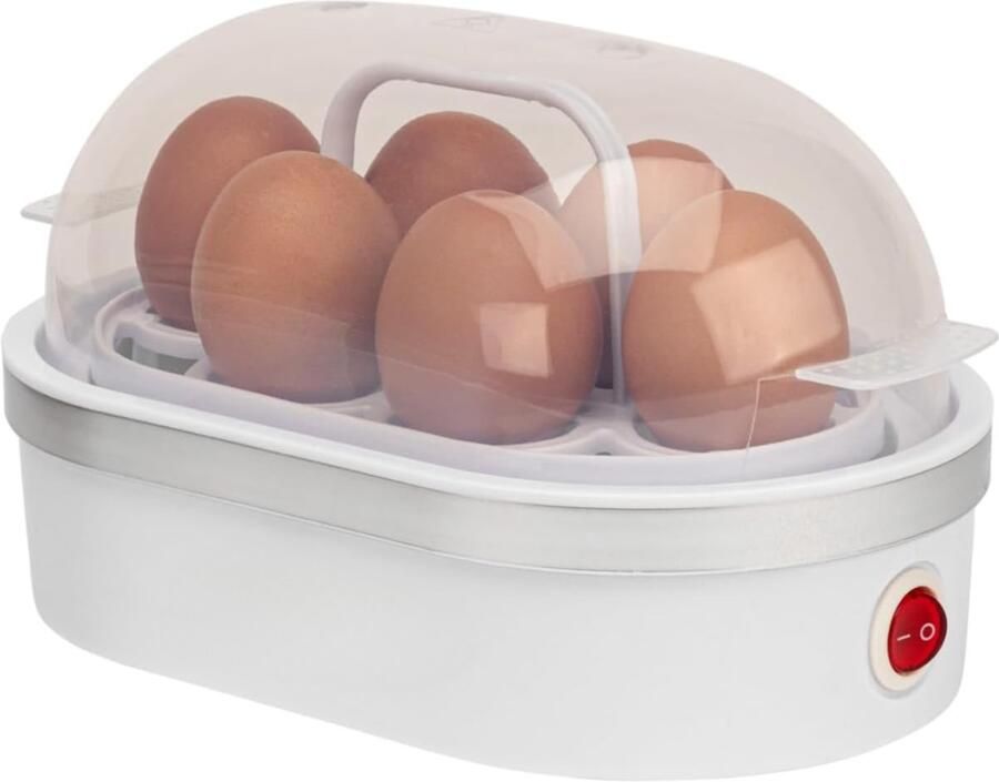 QORA Eierkoker electrish Eierkoker met timer Wit ‎14cm x 22cm x 13cm