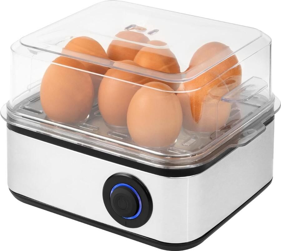 QORA Eierkoker electrish Eierkoker met timer Zilver ‎21cm x 15cm x 13cm