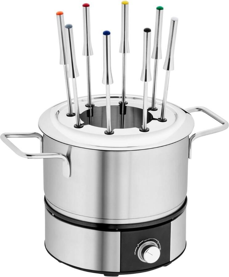 QORA Fondueset Fondue Fondueset elektrisch Zilver ‎33cm x 24cm x 26cm