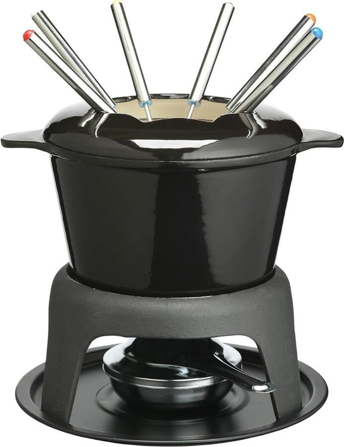 QORA Fondueset Fondue Fondueset elektrisch Zwart 18cm x 18cm x 21cm