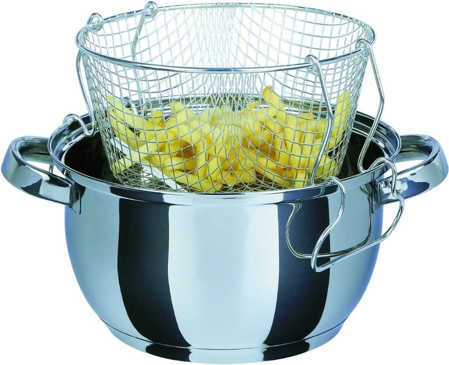 QORA Frituurpan 3 liter Frituurpan Zilver 24cm x 24cm x 13cm