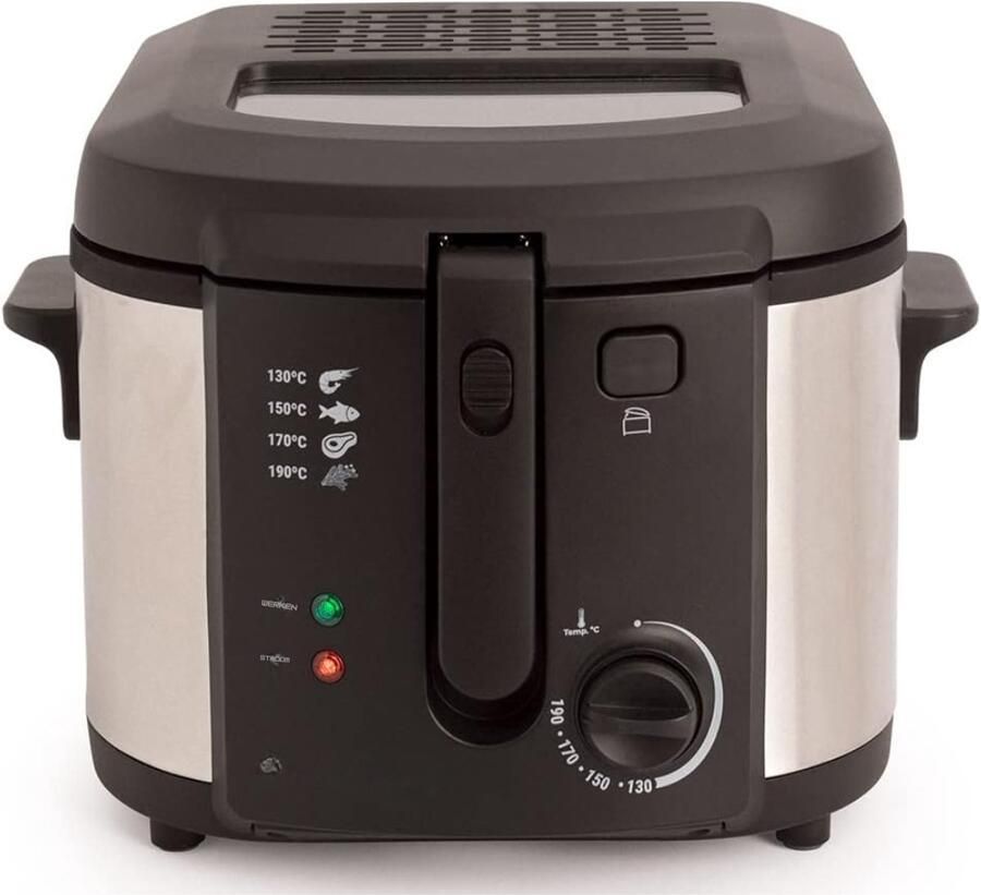 QORA Frituurpan 4 liter Frituurpan Zilver 24cm x 33cm x 24cm