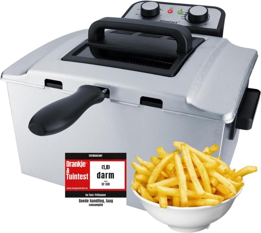 QORA Frituurpan 5 liter Frituurpan Zilver ‎35cm x 36cm x 25cm