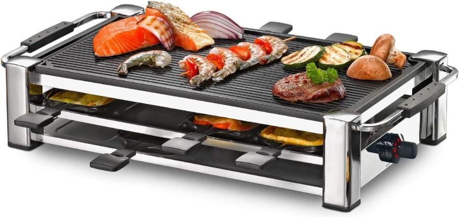 QORA Gourmetstel 8 personen Gourmetstellen Gourmet Zwart ‎27cm x 55cmx 12cm