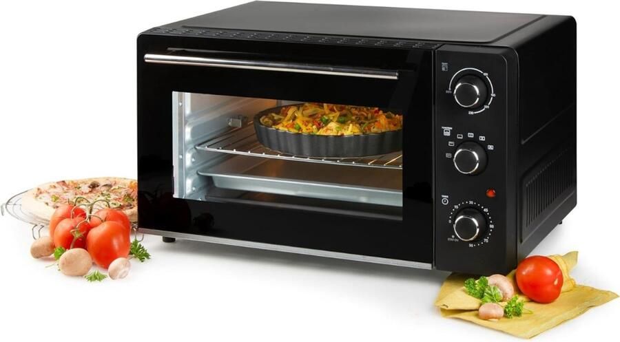 QORA Heteluchtoven Oven Airfryer Oven Zwart 43cm x 53cm x 30cm