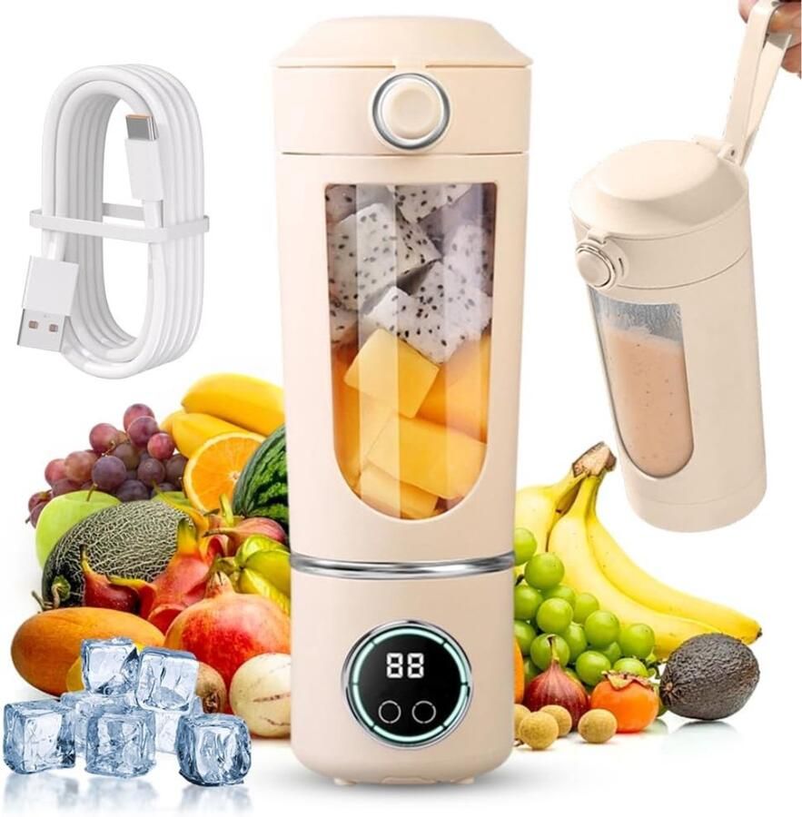 QORA Milkshake Machine Milkshake Maker Smoothie Maker Beige 9cm x 11cm x 26cm