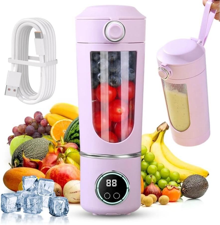QORA Milkshake Machine Milkshake Maker Smoothie Maker Lila 9cm x 11cm x 26cm