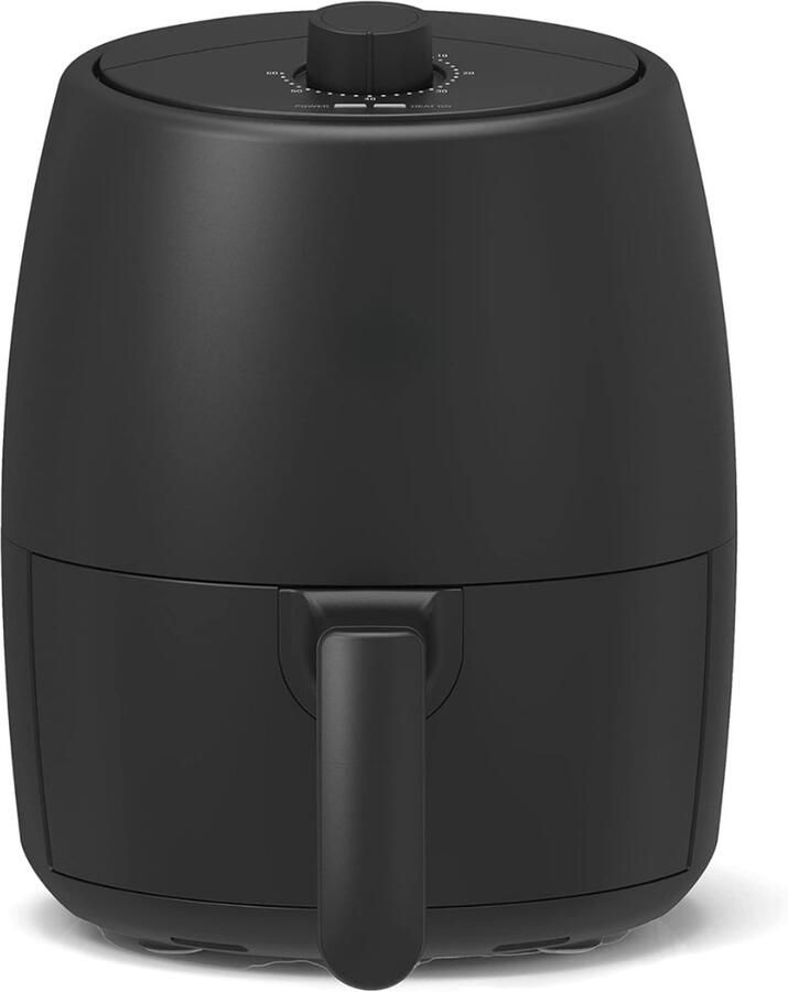 QORA Mini airfryer Airfryer klein Zwart 22cm x 28cm x 27cm