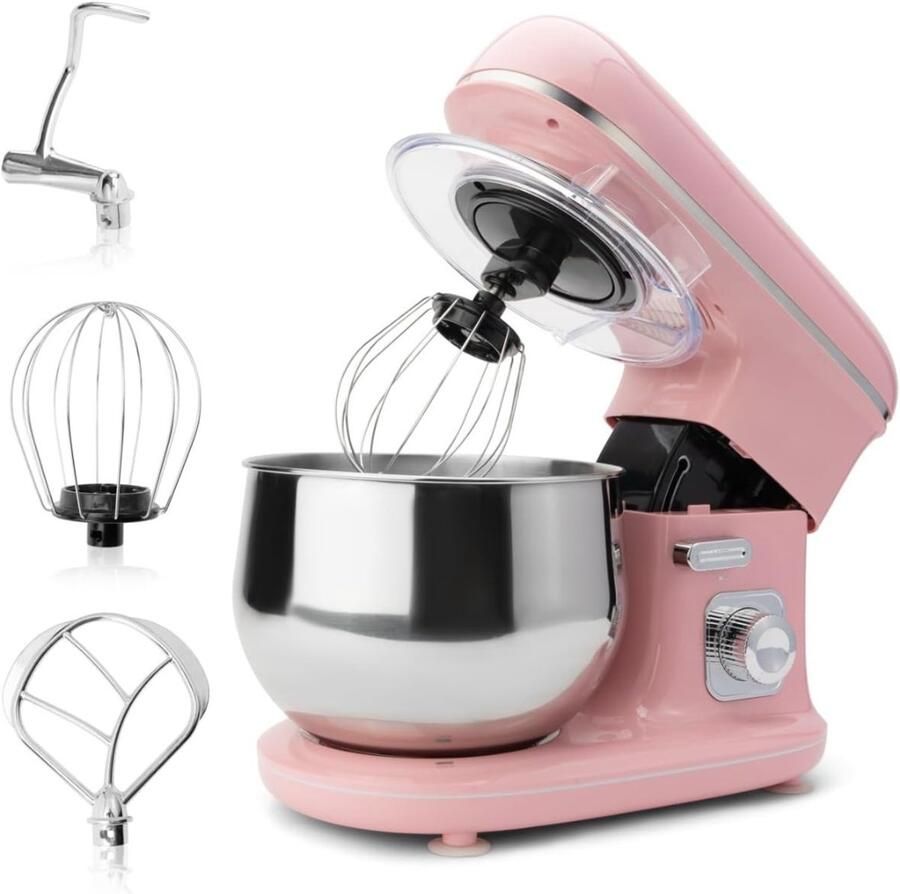 QORA Mixer met mengkom Mixer met mengkom keukenmachine Roze 21cm x 35cm x 32cm