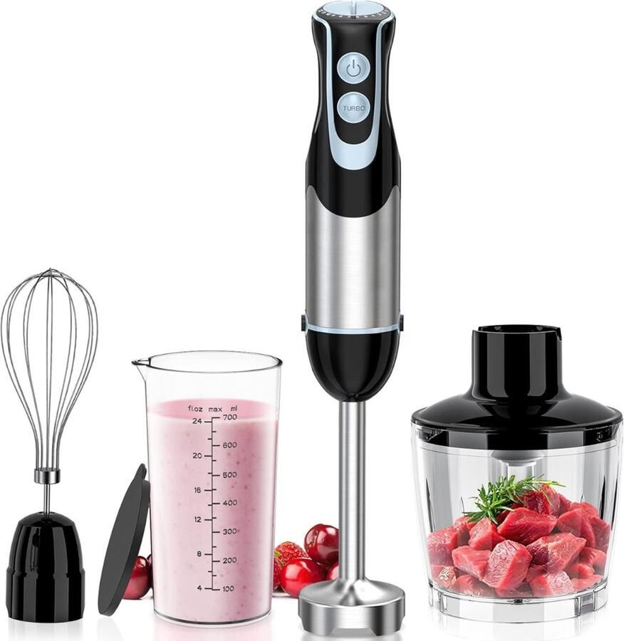 QORA Mixer staafmixer Mixer handmixer Zilver ‎13cm x 11cm x 15cm