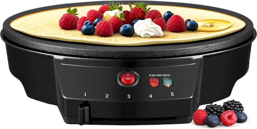 QORA Pannenkoekenmaker Pancake maker Pannenkoek Zwart ‎36cm x 30cm x 8cm